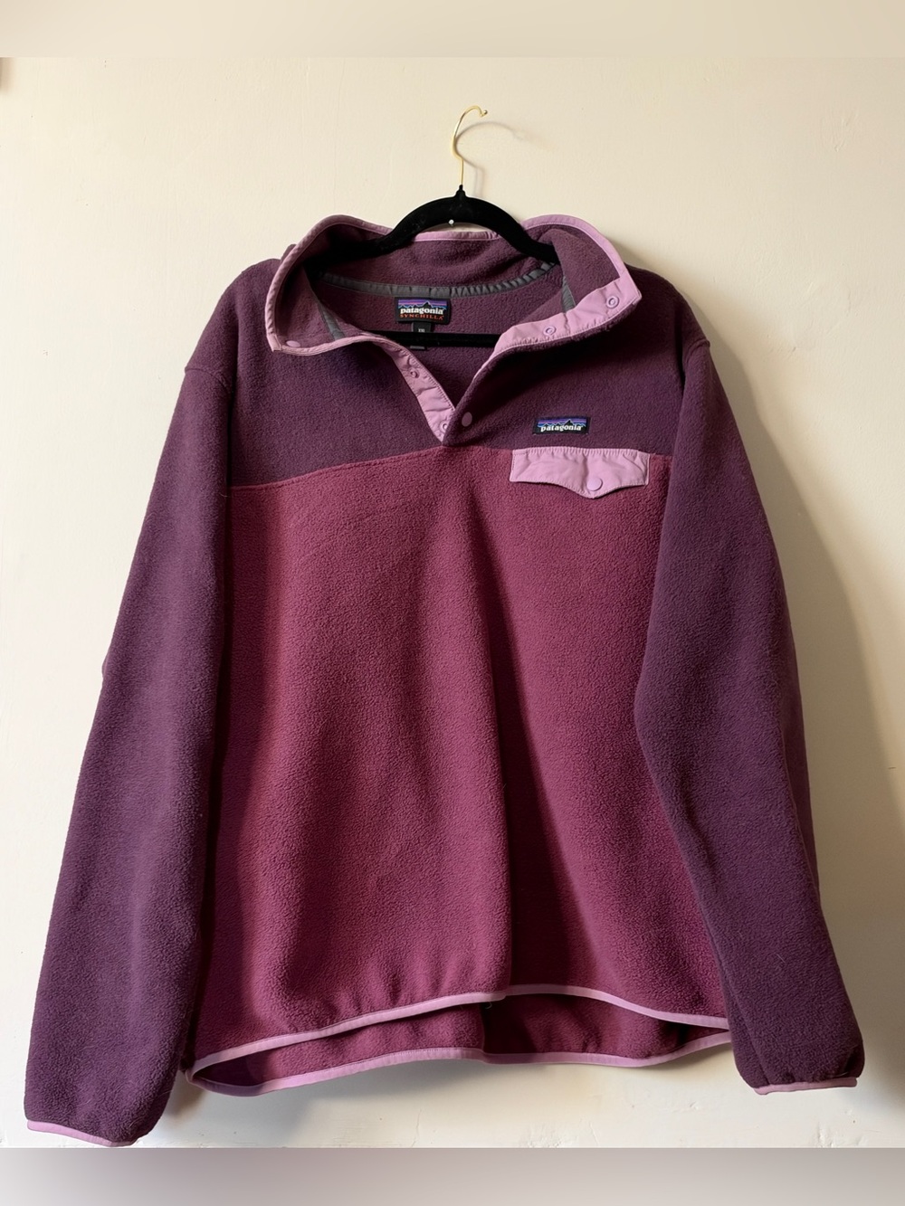 Patagonia Womens Lightweight Synchilla Snap-T Fleece Pullover Light Balsamic XXL